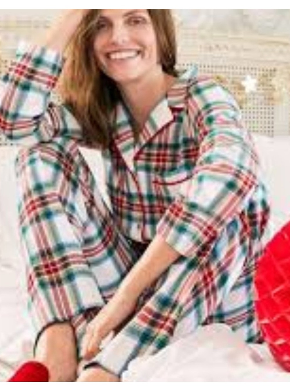 NWT Boden Pajama Set Cotton Winter Plaid size 12